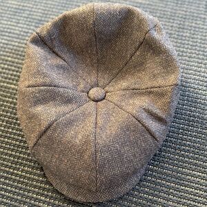 Elegant Dark Brown Herringbone Men's Cap